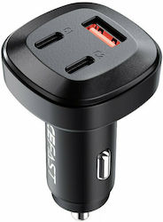 Acefast Fast Charging Car Phone Charger B3 Black, 4A Total Output with 1x USB Ports 1x Type-C Ports