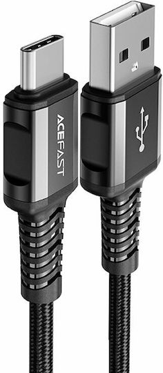 Acefast C1-04 Braided USB 2.0 Cable USB-C male - USB-A Μαύρο 1.2m