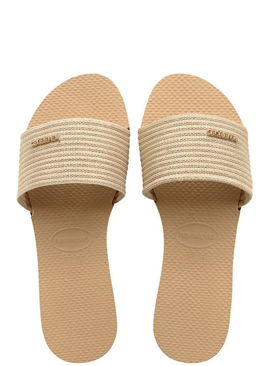 You Malta Metallic Slides in Gold Color
