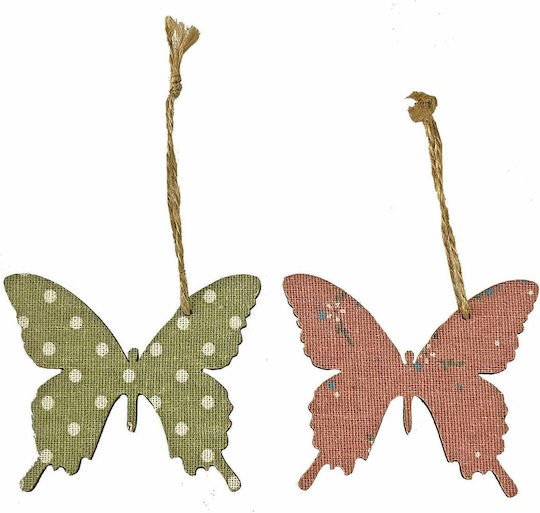 Bunny's Easter Wooden Butterfly 7x8cm Set 2 Pieces (Various Colours)