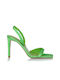 Sante Fabric Women's Sandals Green with Thin High Heel