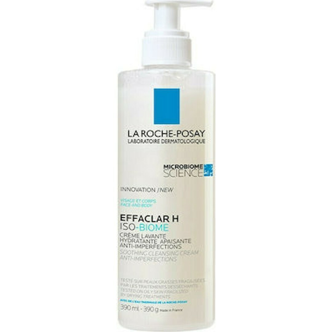 La Roche Posay Effaclar H Iso-Biome Κρέμα Καθαρισμού Προσώπου για Ακνεϊκές Επιδερμίδες 390ml