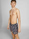Crete Men's Swimwear Shorts Navy Blue with Patterns