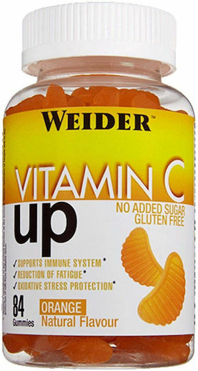 Weider Vitamin C Up Βιταμίνη για Ενίσχυση του Ανοσοποιητικού, τo Δέρμα & Αντιοξειδωτική δράση 250mg Πορτοκάλι 84 ζελεδάκια