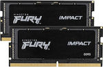 Kingston Fury Impact 32GB DDR5 RAM cu 2 module (2x16GB) și Viteză 4800 pentru Laptop