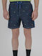 Men's Swimwear Shorts Navy Blue with Patterns