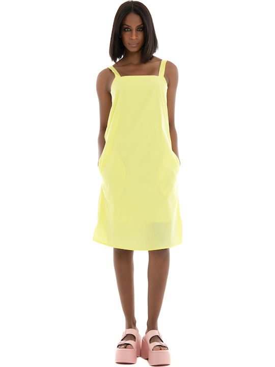 Sommer Midi Damenkleid Gelb
