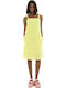 Sommer Midi Damenkleid Gelb