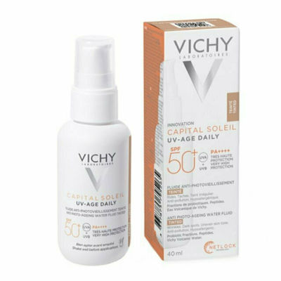 Vichy Capital Soleil UV-Age Daily Tinted Light Sonnenschutz Creme Für das Gesicht SPF50 mit Farbe 40ml