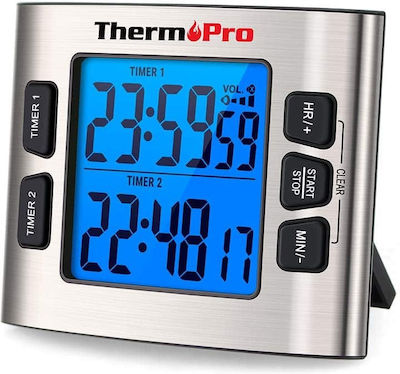 Digital Kitchen Timer ThermοPro Silver