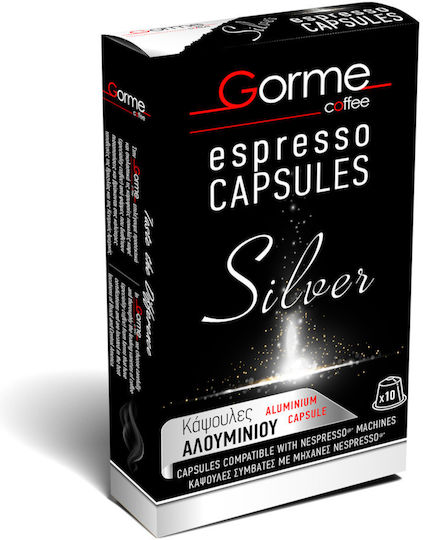 Gorme Coffee Κάψουλες Espresso Silver 70% Arabica 30% Robusta Συμβατές με Μηχανή Nespresso 10caps