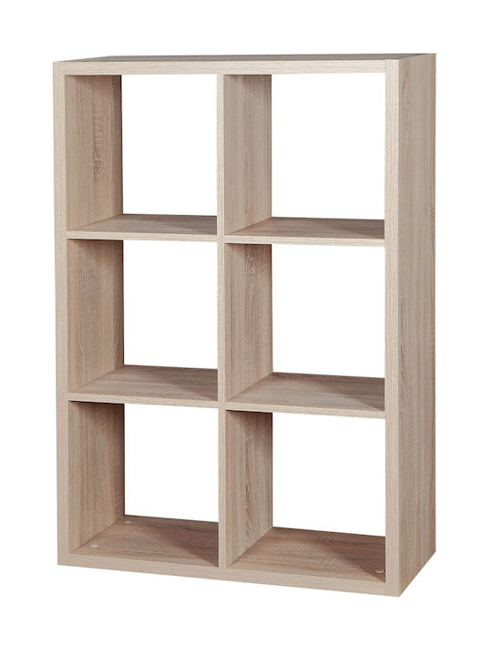 Bookcase Clever 6S 77x32x114cm Natural