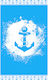 Dimcol Πετσέτα Θαλάσσης με Κρόσσια Μπλε 170x90εκ.