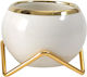 Keskor Planter Ceramic White with Stand 10x10x8cm.