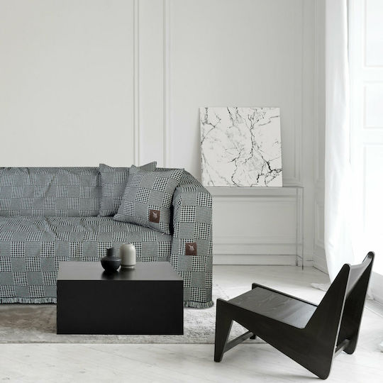 Greenwich Polo Club 2786 Sofa Throw 2 Seater Jacquard 180x250cm Grey Black