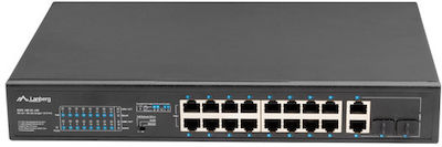 Lanberg RSFE-16P-2C-150 Unmanaged L2 PoE+ Switch με 16 Θύρες Gigabit (1Gbps) Ethernet και 2 SFP Θύρες