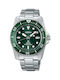 Seiko Prospex Compact Ανδρικό Ρολόι 38.5mm Solar με Ασημί Μεταλλικό Μπρασελέ