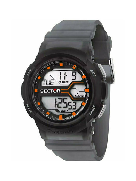Sector EX-39 Digital Uhr Chronograph Batterie mit Gray Kautschukarmband