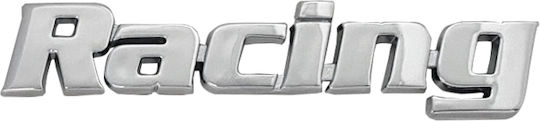 Carner Autocolante Sigle Auto ''Racing'' 10.2 x 2cm în Culoarea Argintiu 1buc