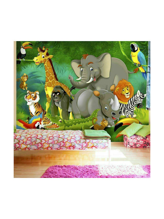 Polihome Peel & Stick Kids Wallpaper Colourful Safari L98xH70cm