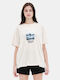 Γυναικείο Oversized Crop T-shirt Light Orange