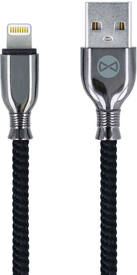 Forever Плетена USB-A към Lightning кабел Черен 1м (GSM097154)