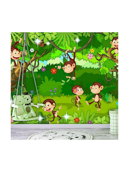 Polihome Kids Wallpaper Fabric Monkey Tricks L147xH105εκ.