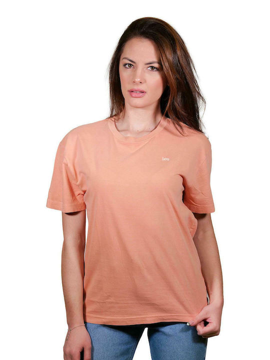 Lee Damen T-Shirt Bright Coral