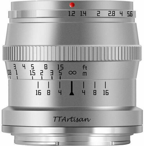 TTArtisan Crop Obiectiv Foto 50mm F1.2 APS-C Teleobiectiv pentru Montaj Nikon Z Argintiu