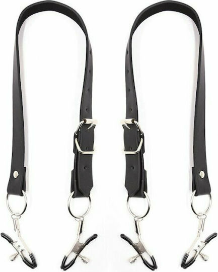 Dream Love OhMama Fetish! Leg Bondage Strap Clit Clamps Σφιγκτήρες Θηλών Black