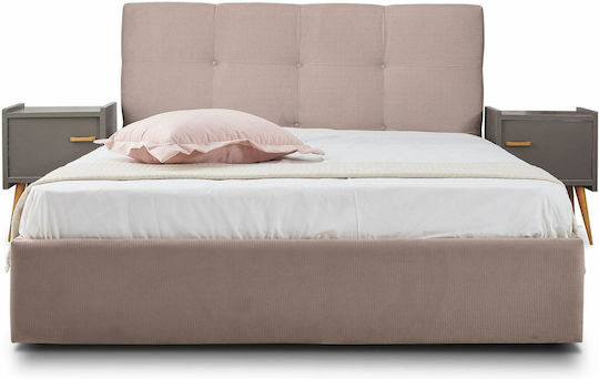 Famous Doppelbett Mit Stoff Mocha Mit Stauraum & Lattenrost Für Die Matratze 110x200cm