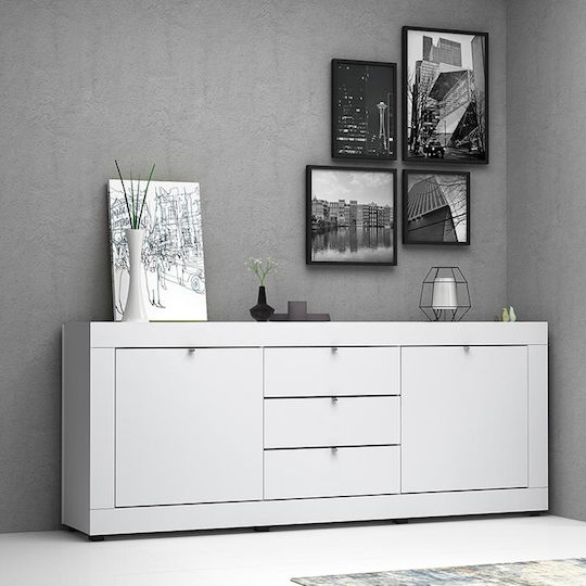 Sideboard Ocean Wooden with Drawers White 210x45x86cm