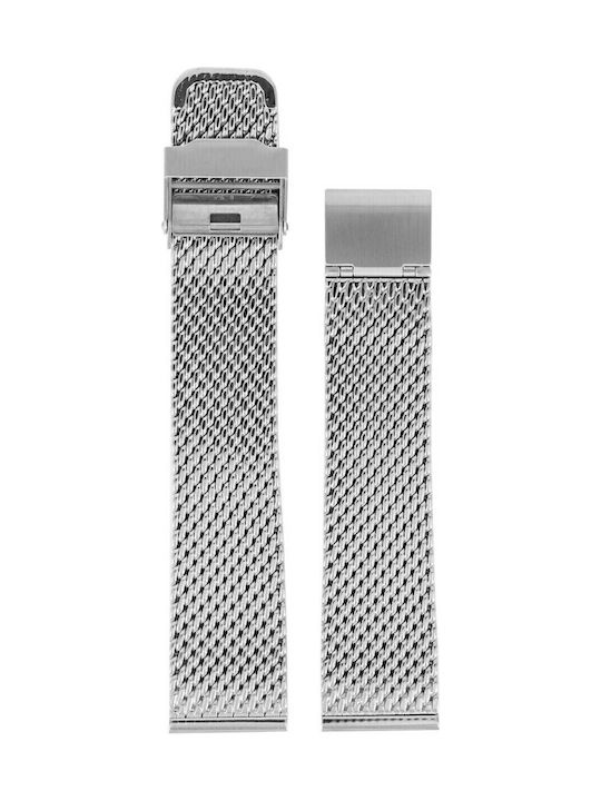 Vitopoulos Mesh Milanese Μεταλλικό Μπρασελέ Ασημί 24mm