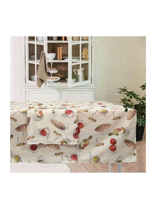 Das Home Runner 0616 Ecru / Red / Olive green 4...