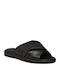 Pepita Leather Women's Flat Sandals in Black Color
