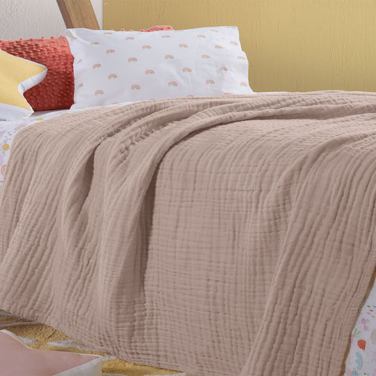 Nef-Nef Homeware Κουβέρτα Κούνιας Whisper Βαμβακερή Ροζ 110x150εκ.