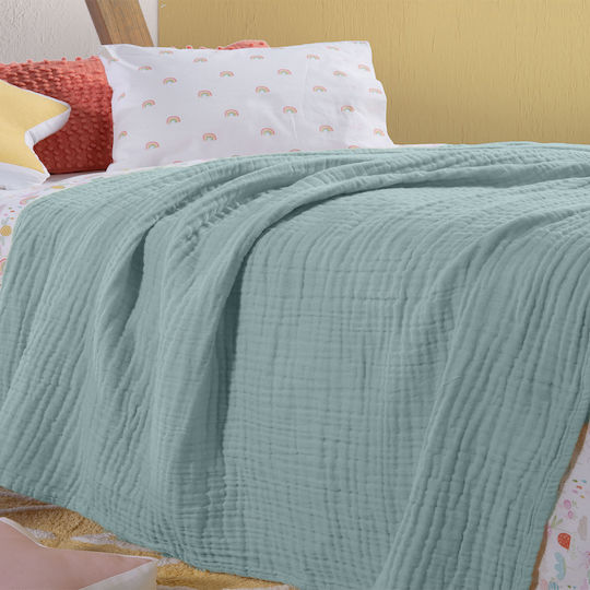 Nef-Nef Homeware Κουβέρτα Κούνιας Whisper Βαμβακερή Μπλε 110x150εκ.