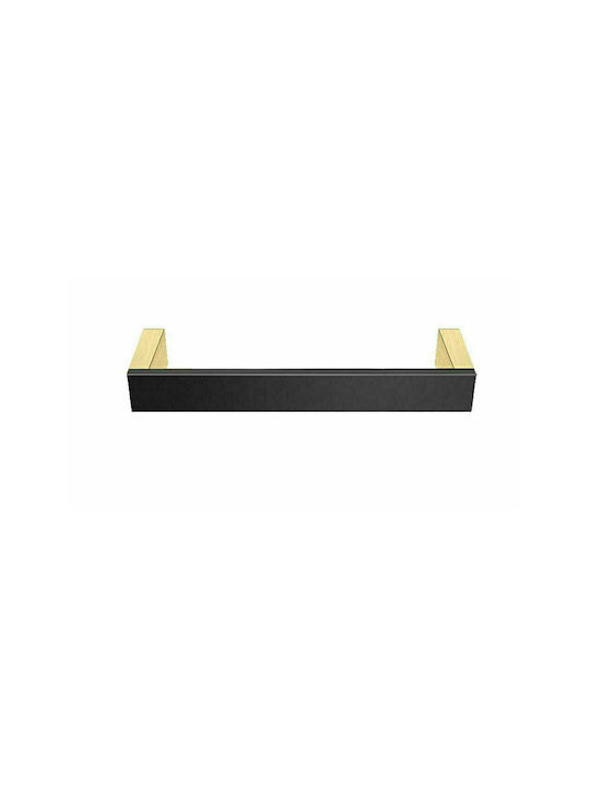 Sanco Allegory Single Wall-Mounted Bathroom Rail ​40x3.5cm Brushed Brass / Black Matt