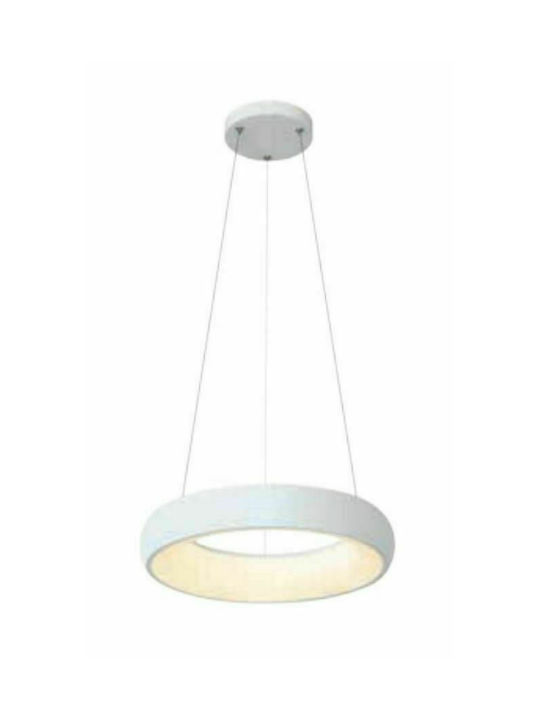 Inlight Μοντέρνο Κρεμαστό Φωτιστικό με Ενσωματωμένο LED σε Λευκό Χρώμα 42023-Α