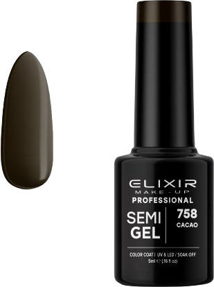 Elixir Semi Gel Semi-Permanent Nail Polish 758 Cacao 5ml 1pcs