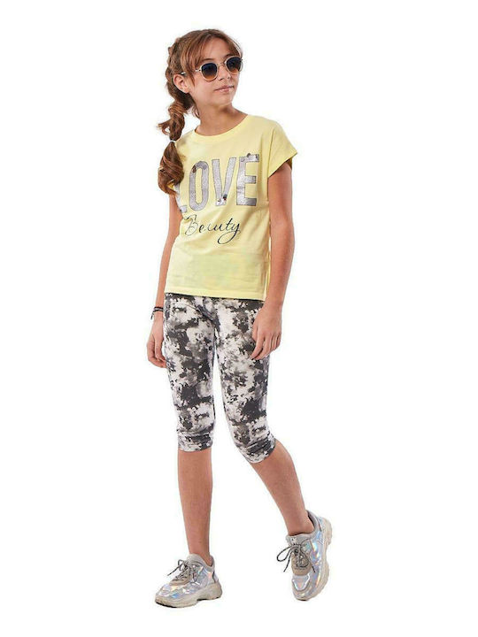 Εβίτα Kids Set with Leggings Summer 2pcs Yellow