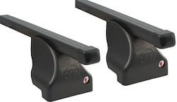 Cam Cam Metallic Roof Bars 112cm for Ford Ka 5D Set with Roof Rack Legs Black