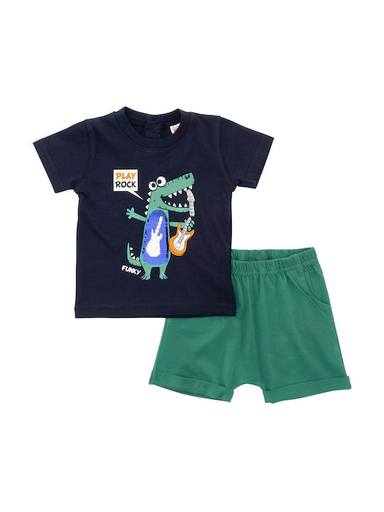 Funky Kids Set with Shorts Summer 2pcs Navy Blue