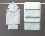 Baptism Towel Set Κορώνες Λευκό