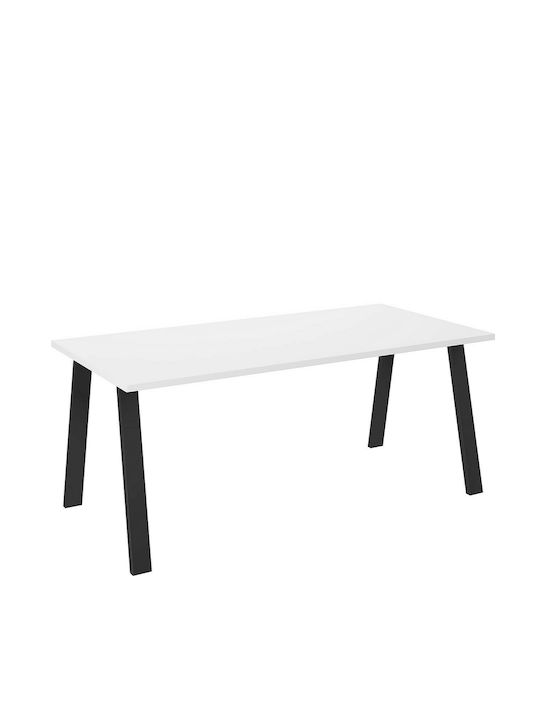 Kleo Table Kitchen Wooden with Metal Frame White 138x67x75cm