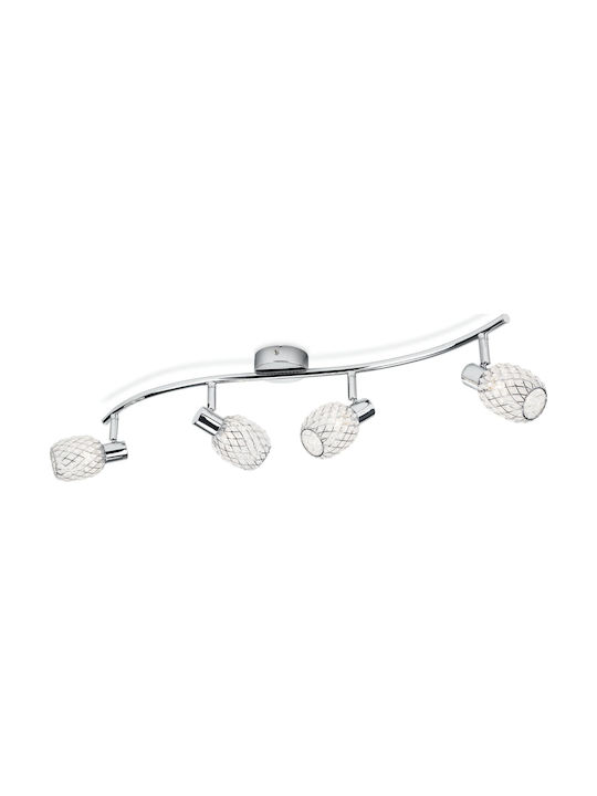 Philips Deltoid Σποτ με 4 Φώτα και με Ντουί G9 σε Ασημί Χρώμα