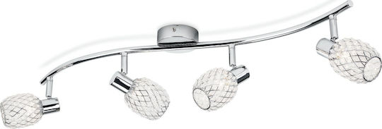 Philips Deltoid Spot mit 4 Lichtern und mit Fassung G9 in Silber Farbe