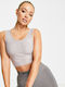 Puma Studio Yoga Luxe Damen Sportliches Crop Top Ärmellos Gray