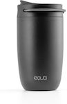 Equa Steel Cup Glas Thermosflasche Rostfreier Stahl Schwarz 300ml mit Schleife