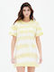 Sommer Mini T-Shirt Kleid Gelb